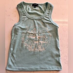 ORIGINALITY From DILLARDS Aqua Blue Mushroom Tank Top Girls Size Medium M 8